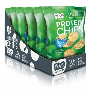 Protein Chips 30g Sour Cream & Onion flavour (6 poser pr. eske)